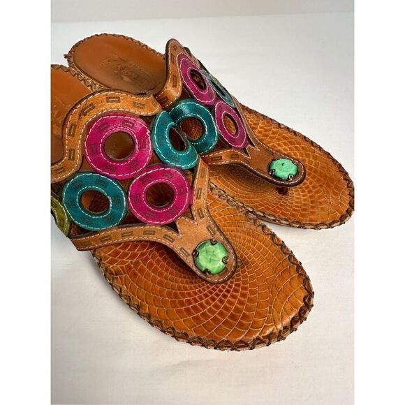 L’ Artiste Spring Step women’s wedge multi color sandal size 10. #S-1165 - Picture 10 of 10